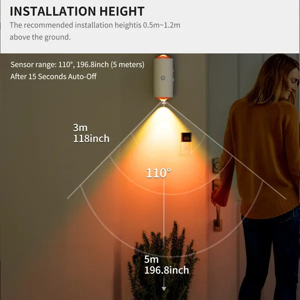 The Luno motion sensor night light additional view