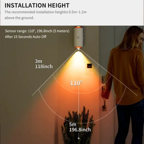 The Luno motion sensor night light additional view