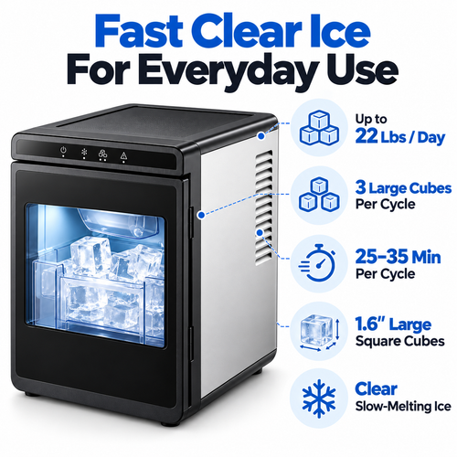 Iska countertop ice maker clear ice performance