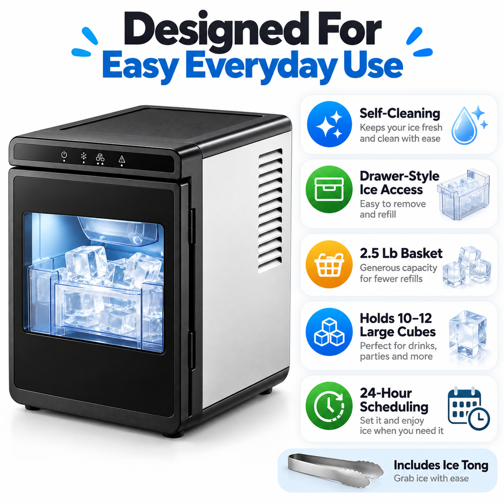Iska countertop ice maker everyday use features