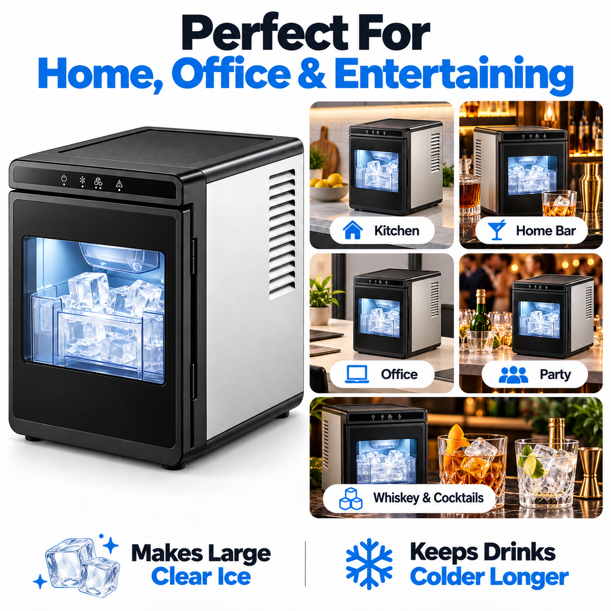 Iska countertop ice maker home office entertaining