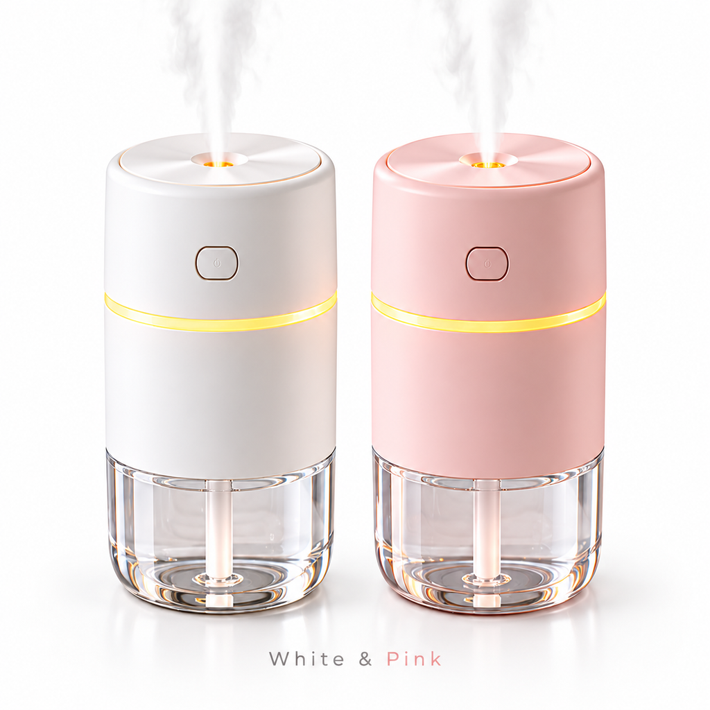 Luma Mini Humidifier – White and Pink main product image