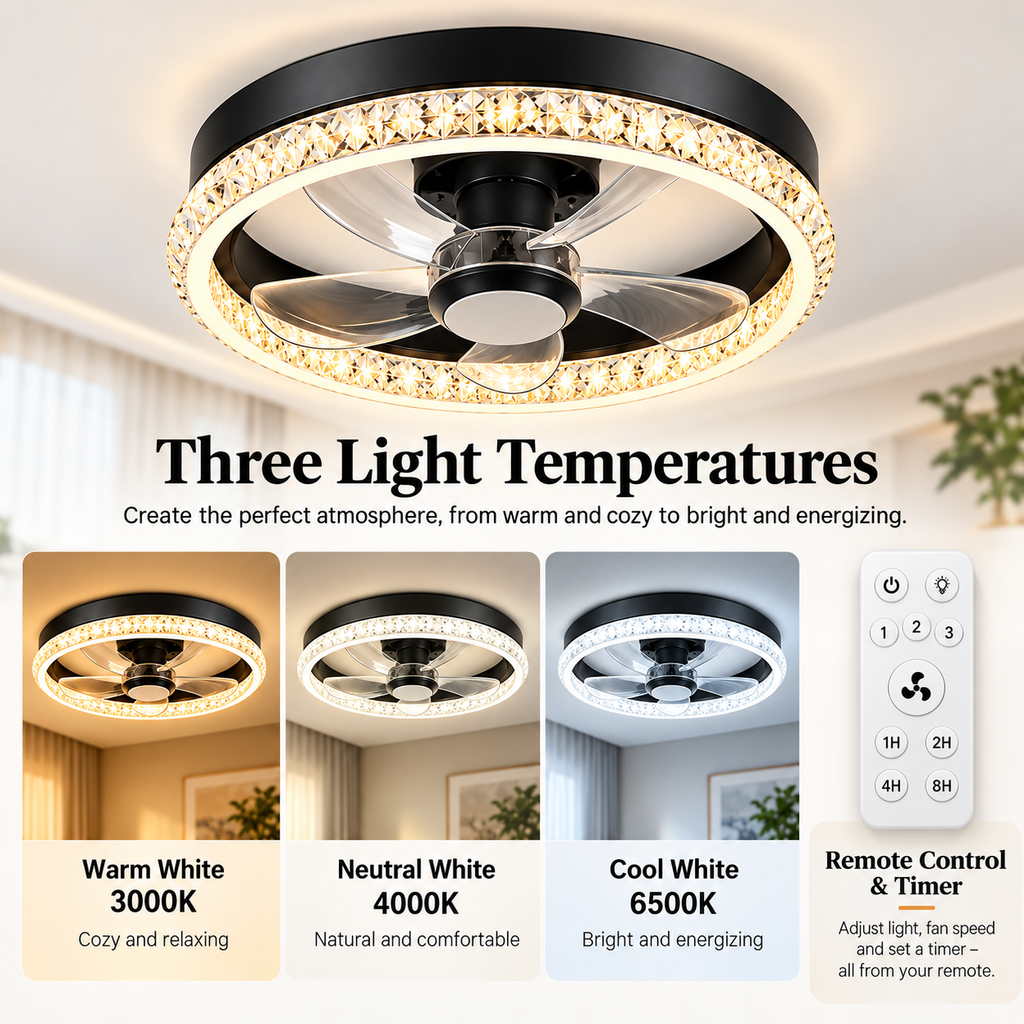 Lyra Smart Ceiling Fan Light – light temperatures and remote optimized for mobile and desktop