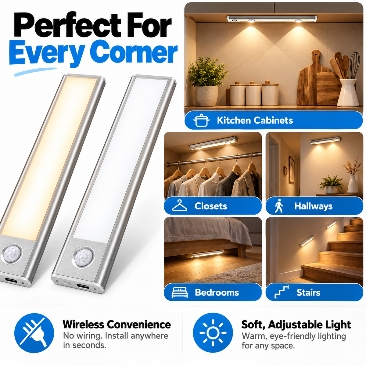 Lysa cabinet lights lifestyle use cases