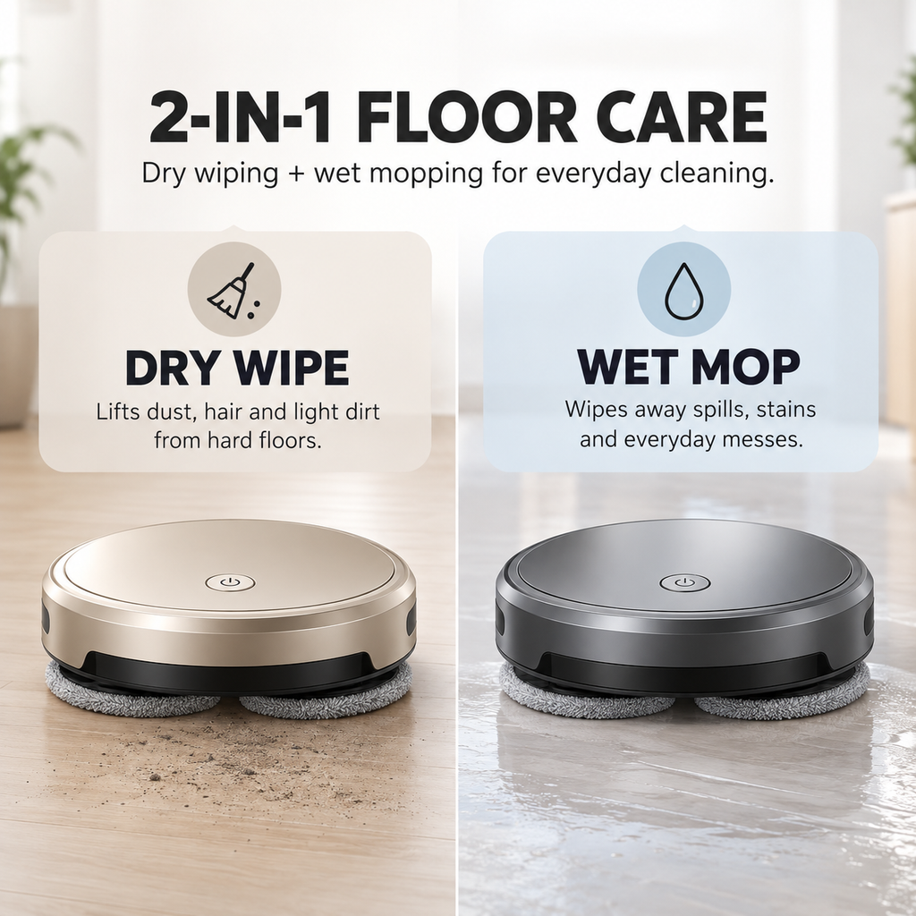 The Nori Automatic Mopping Robot – dry wipe and wet mop cleaning modes
