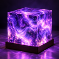 The Nova Galaxy Cube – handcrafted purple ambient lamp
