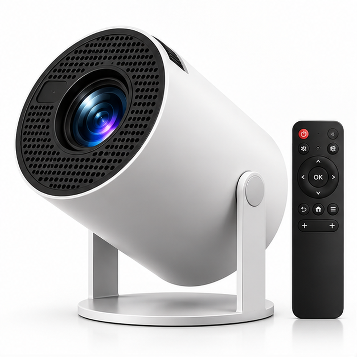 The Orin 5G WiFi Projector – main product image with remote