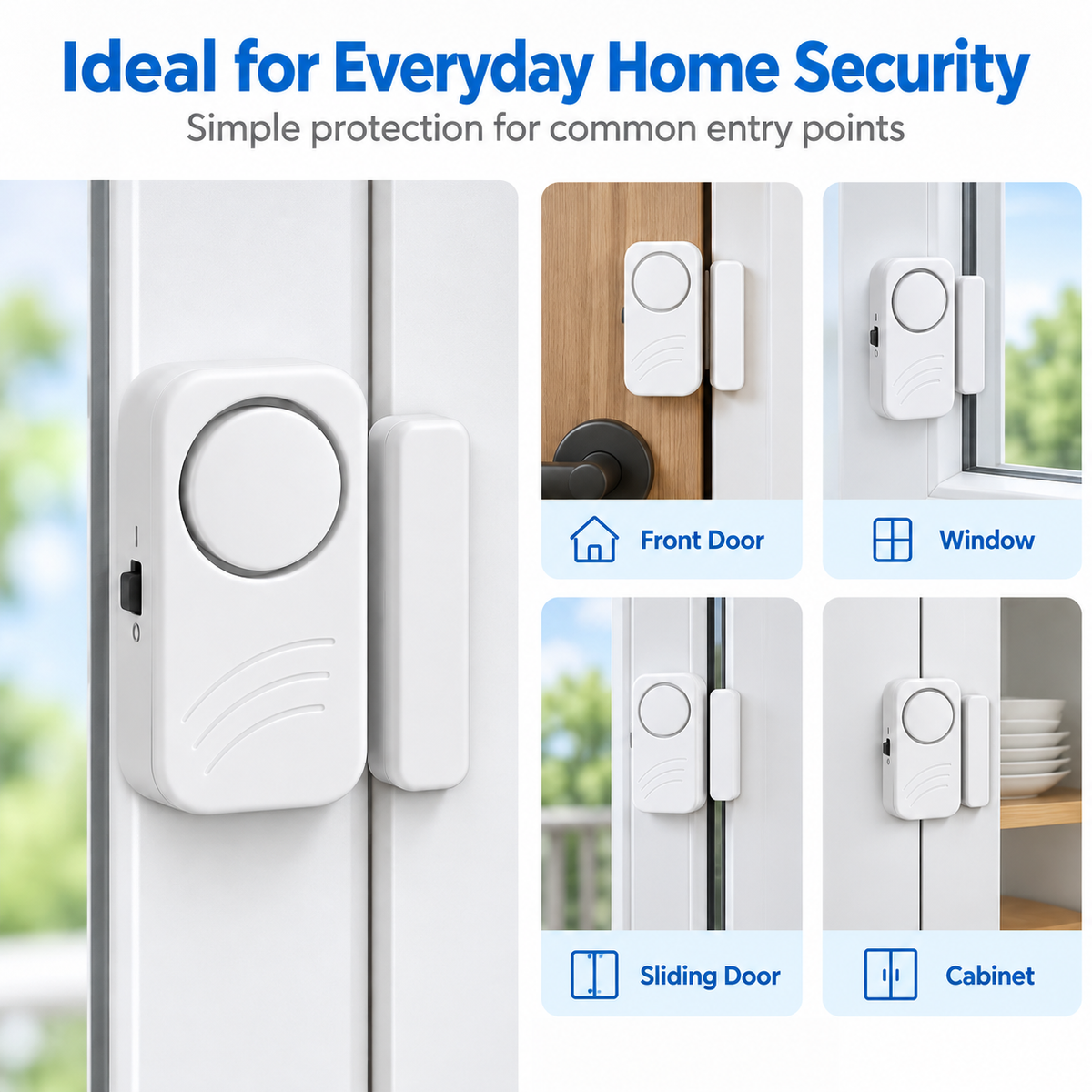Securis magnetic door and window sensors for home security