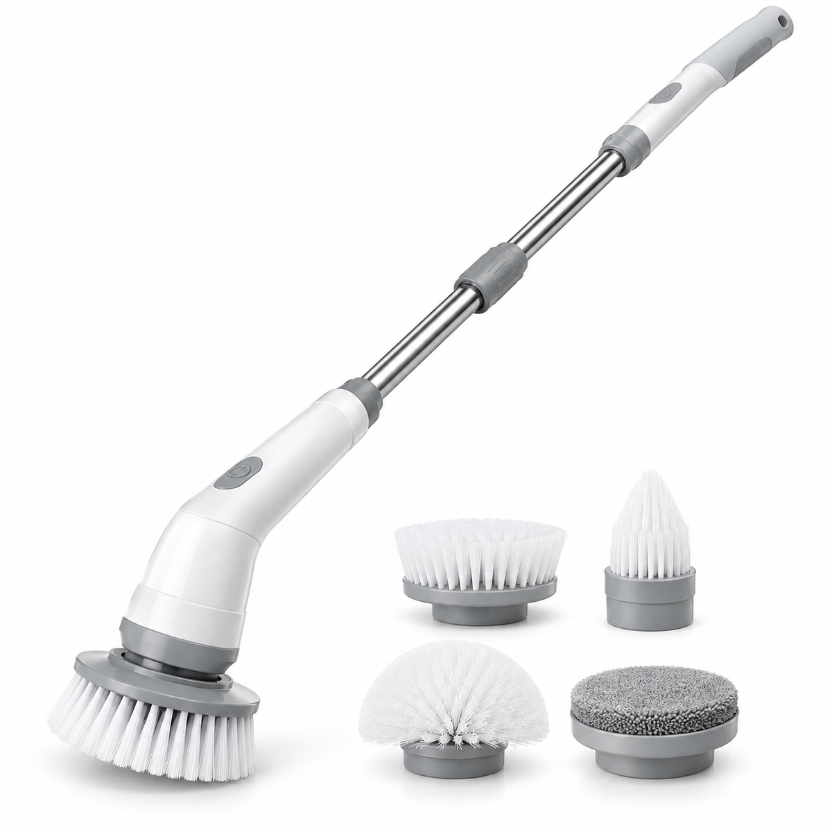 The Tova Telescopic Electric Scrubber – product and brush heads