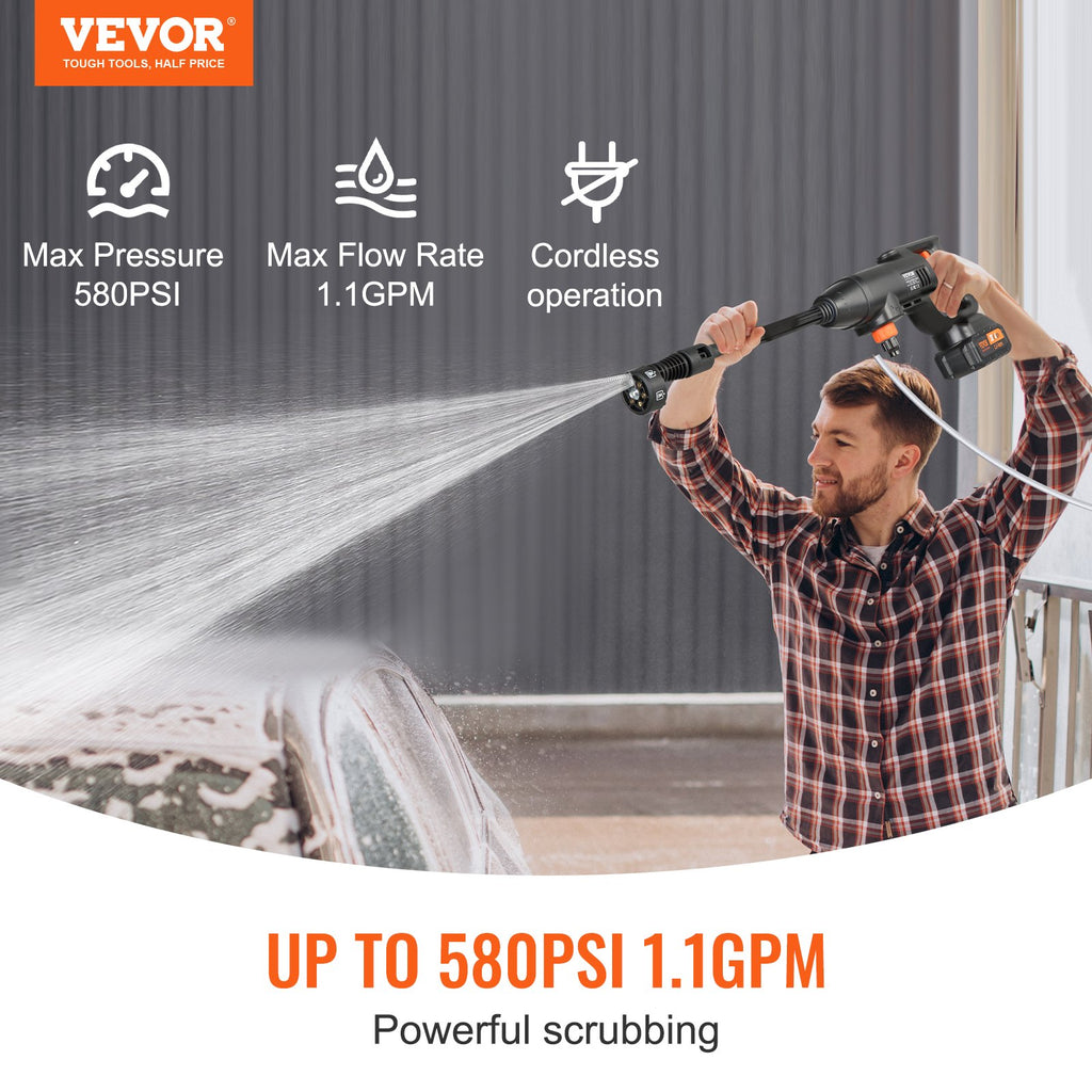 The Varda Cordless Pressure Washer – 580 PSI, 1.1 GPM and cordless operation