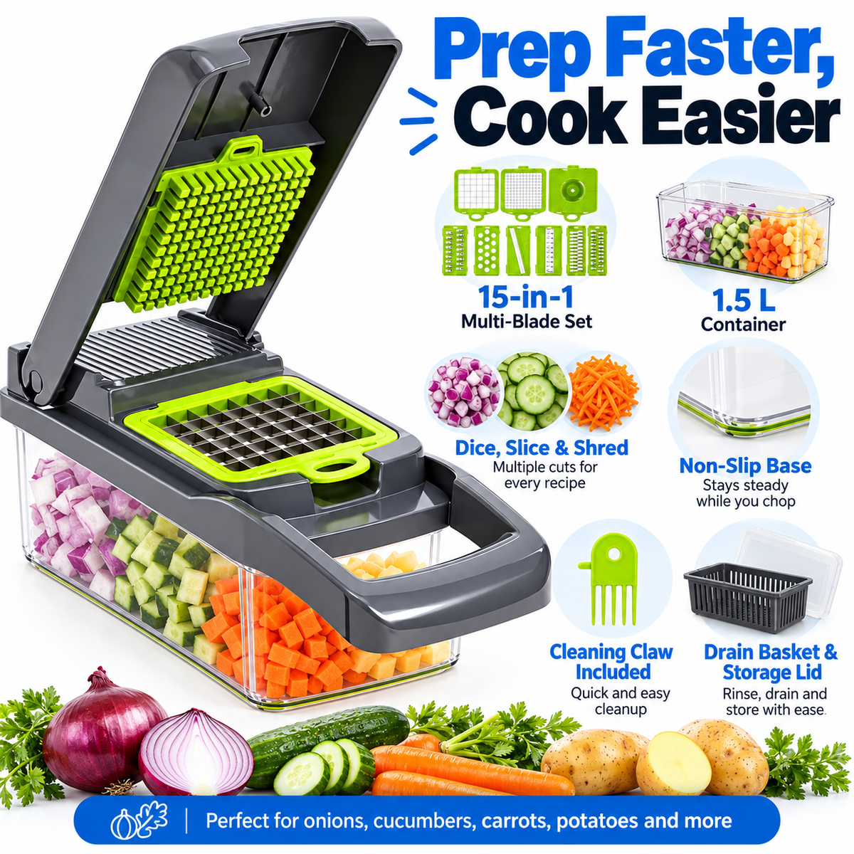 Vexa vegetable chopper features